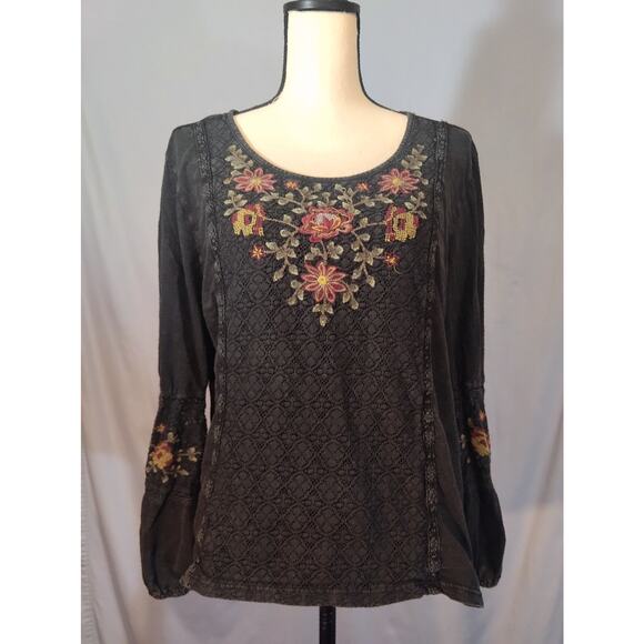 Style & Co Black Flowy Knit Top - Picture 1 of 7